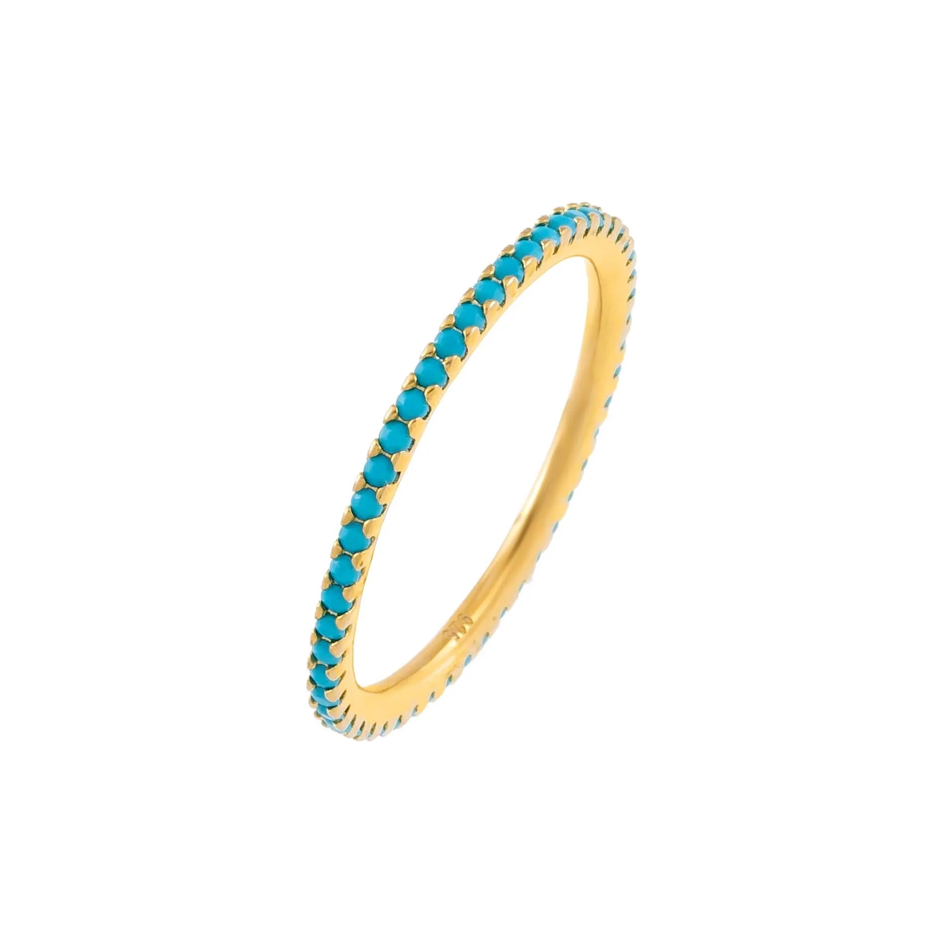 CZ Thin Turquoise Ring sold by Adina Eden's