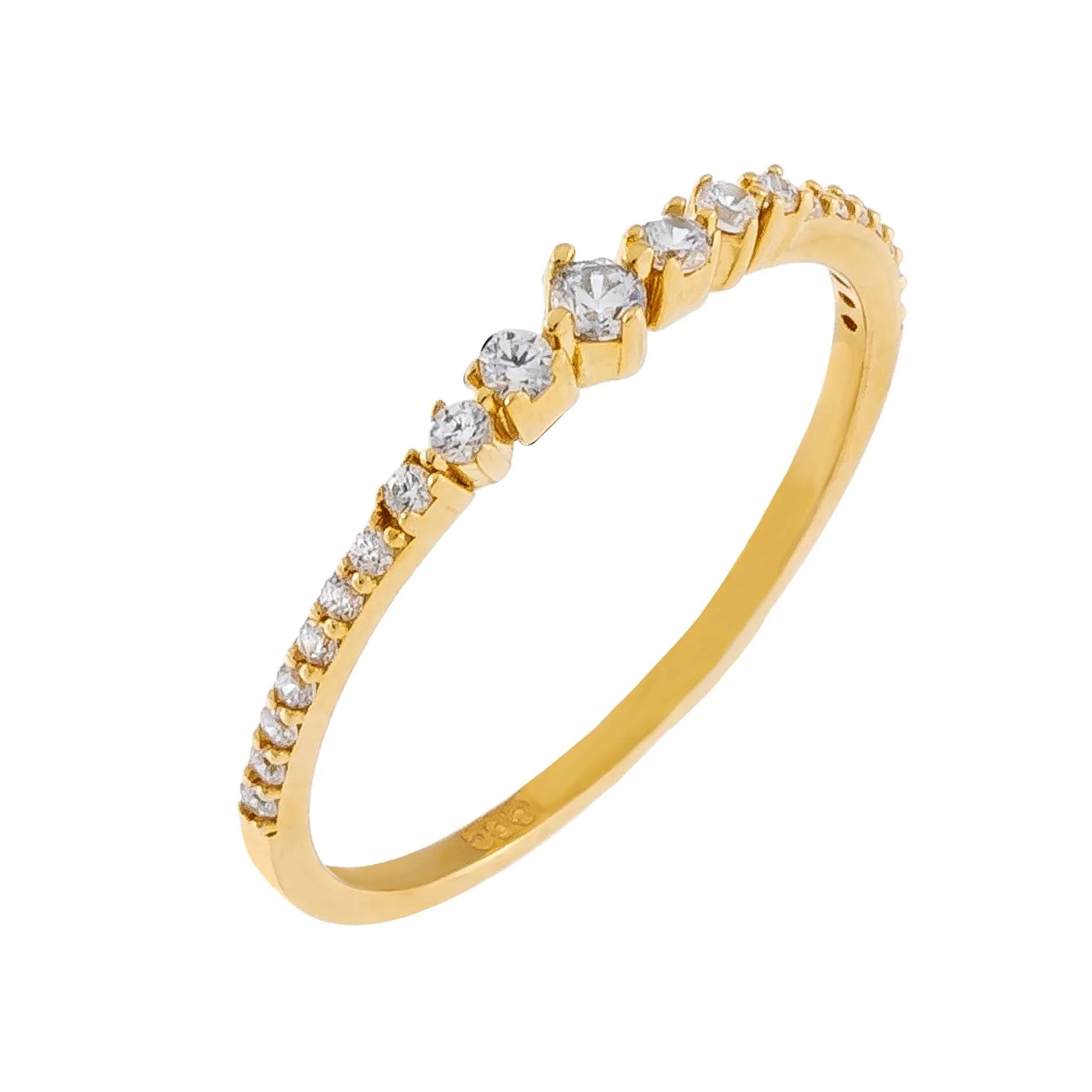Thin CZ Multi Stone Ring 14K sold by Adina Eden's