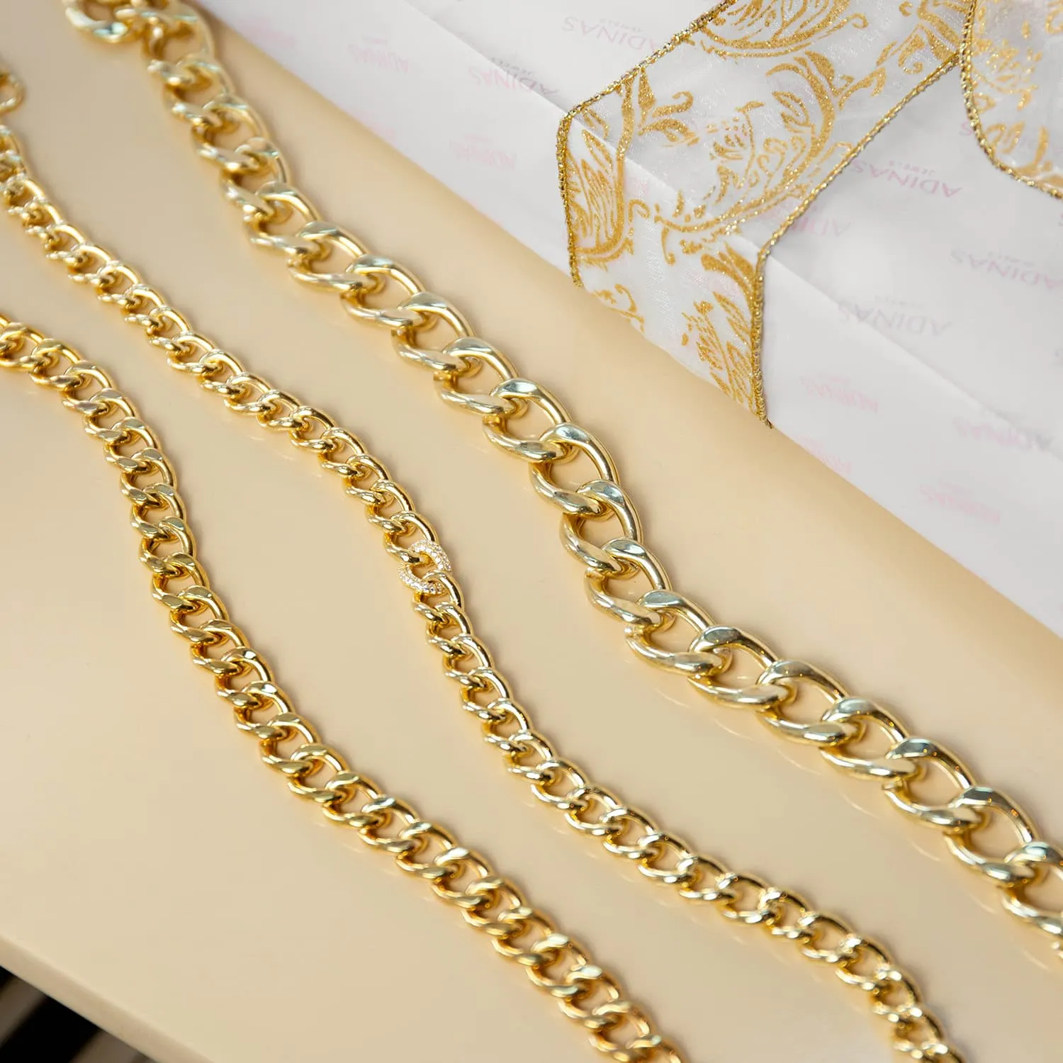 Single Pavé Round Curb Choker sold by Adina Eden's product image thumbnail 3