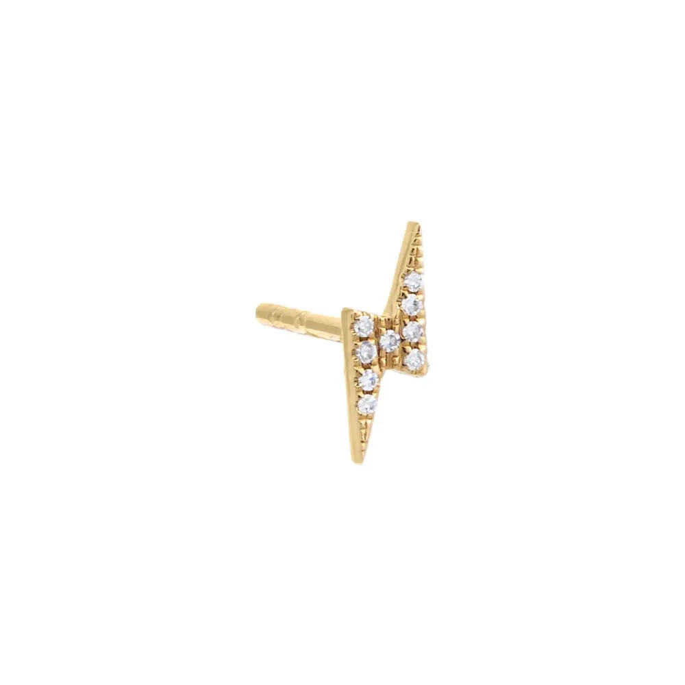 Diamond Pave Lightning Bolt Stud Earring 14K sold by Adina Eden's product image thumbnail 3