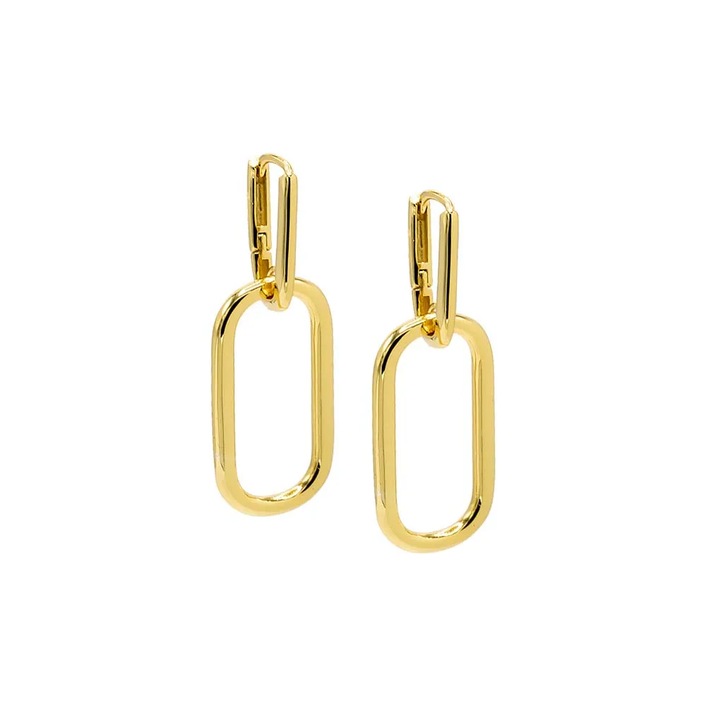 Solid Graduated Drop Link Huggie Earring sold by Adina Eden's