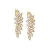 Pavé X Baguette Fancy Flower Drop Stud Earring sold by Adina Eden's