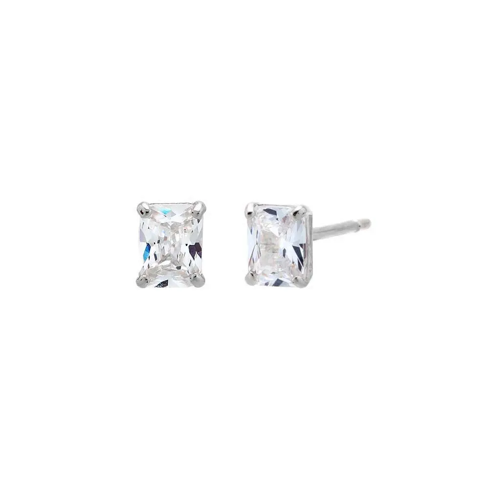 CZ Baguette Shape Stud Earring 14K sold by Adina Eden's product image thumbnail 4