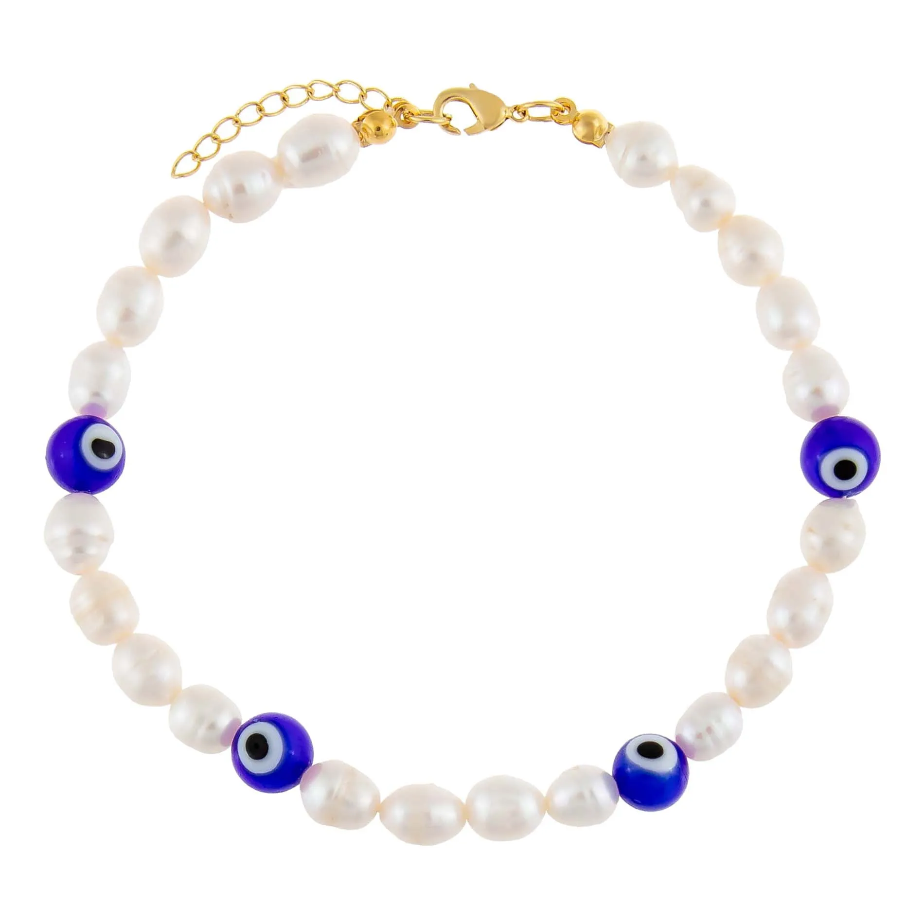 Evil Eye Pearl Anklet sold by Adina Eden's