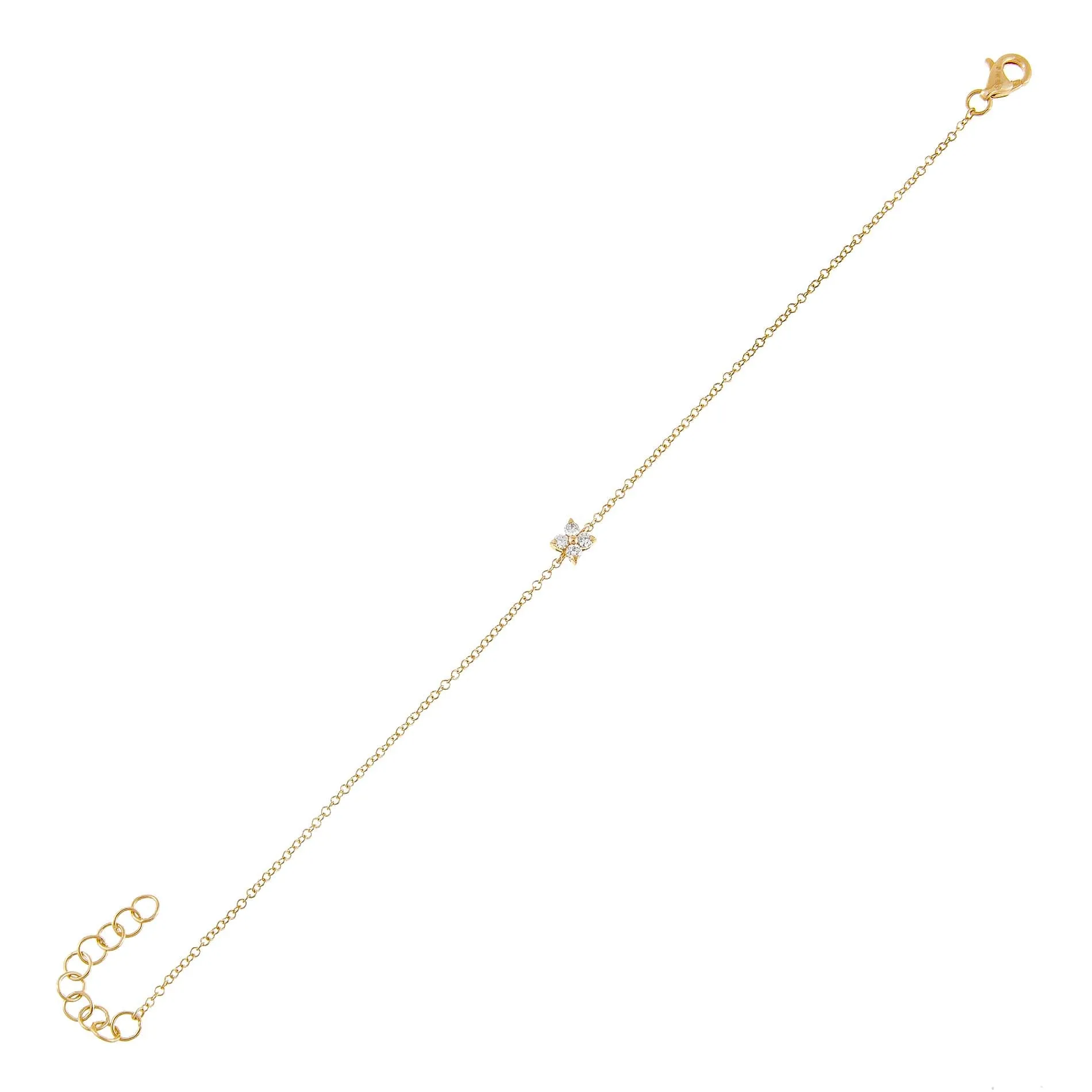 Diamond Itty Bitty Flower Bracelet 14K sold by Adina Eden's