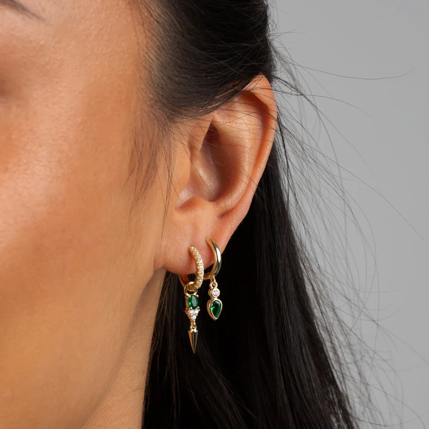 Colored Dangling Marquise Bezel Huggie Earring sold by Adina Eden's product image thumbnail 2