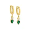Colored Dangling Marquise Bezel Huggie Earring sold by Adina Eden's