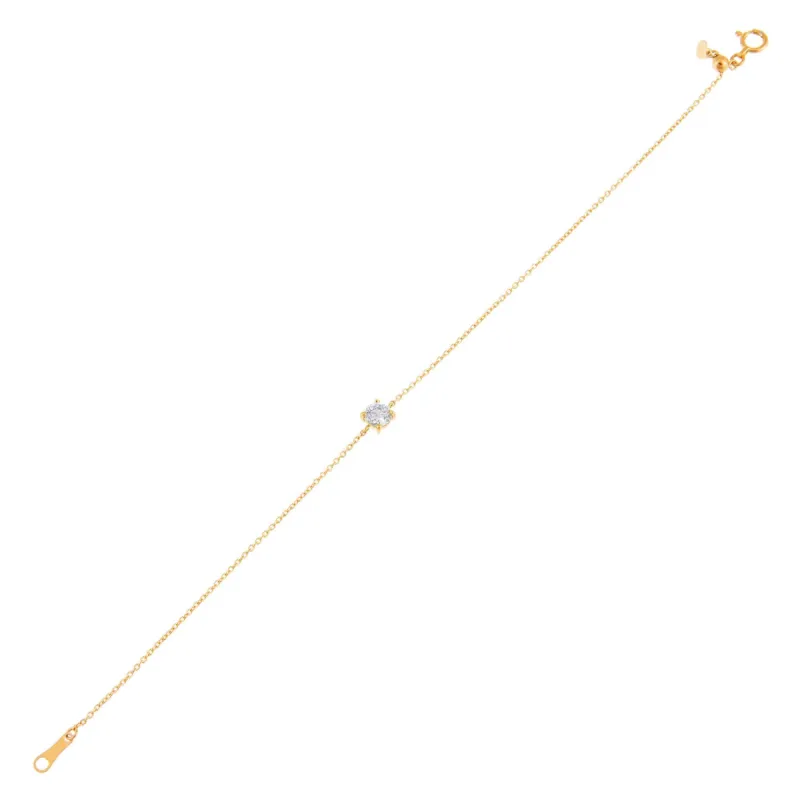 Diamond Solitaire Bracelet 14K sold by Adina Eden's