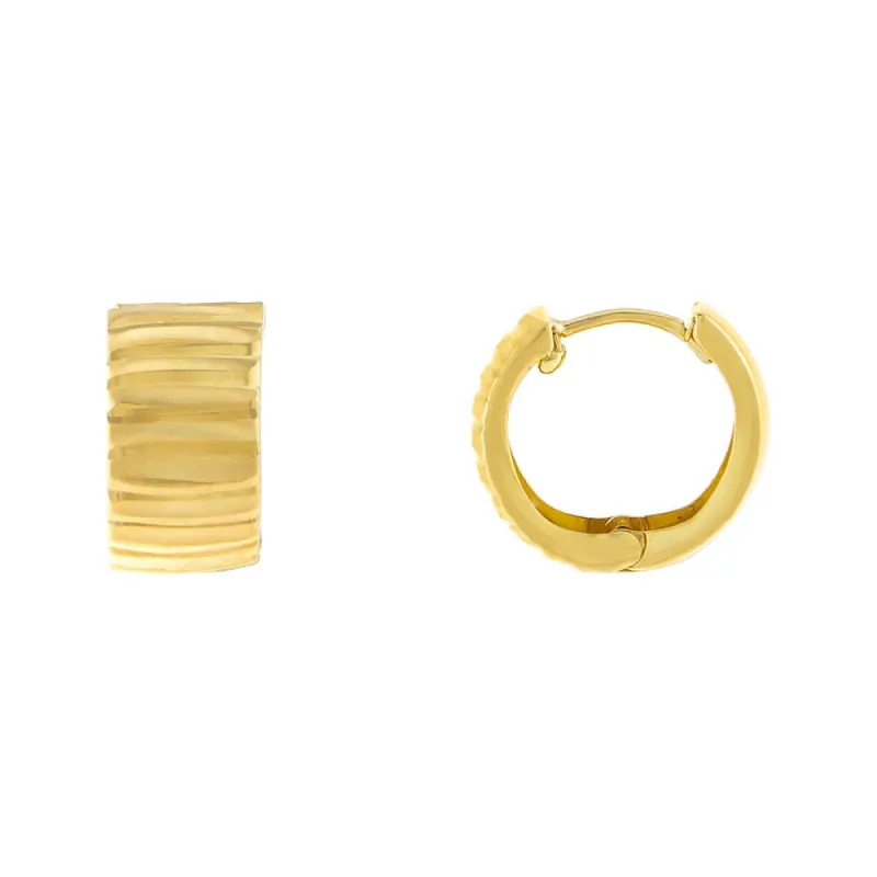 Striped Huggie Earring 14K sold by Adina Eden's