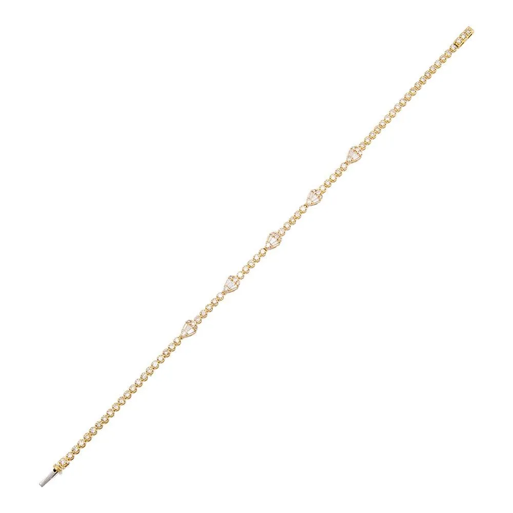 Teardrop x Round Diamond Tennis Bracelet 14K sold by Adina Eden's