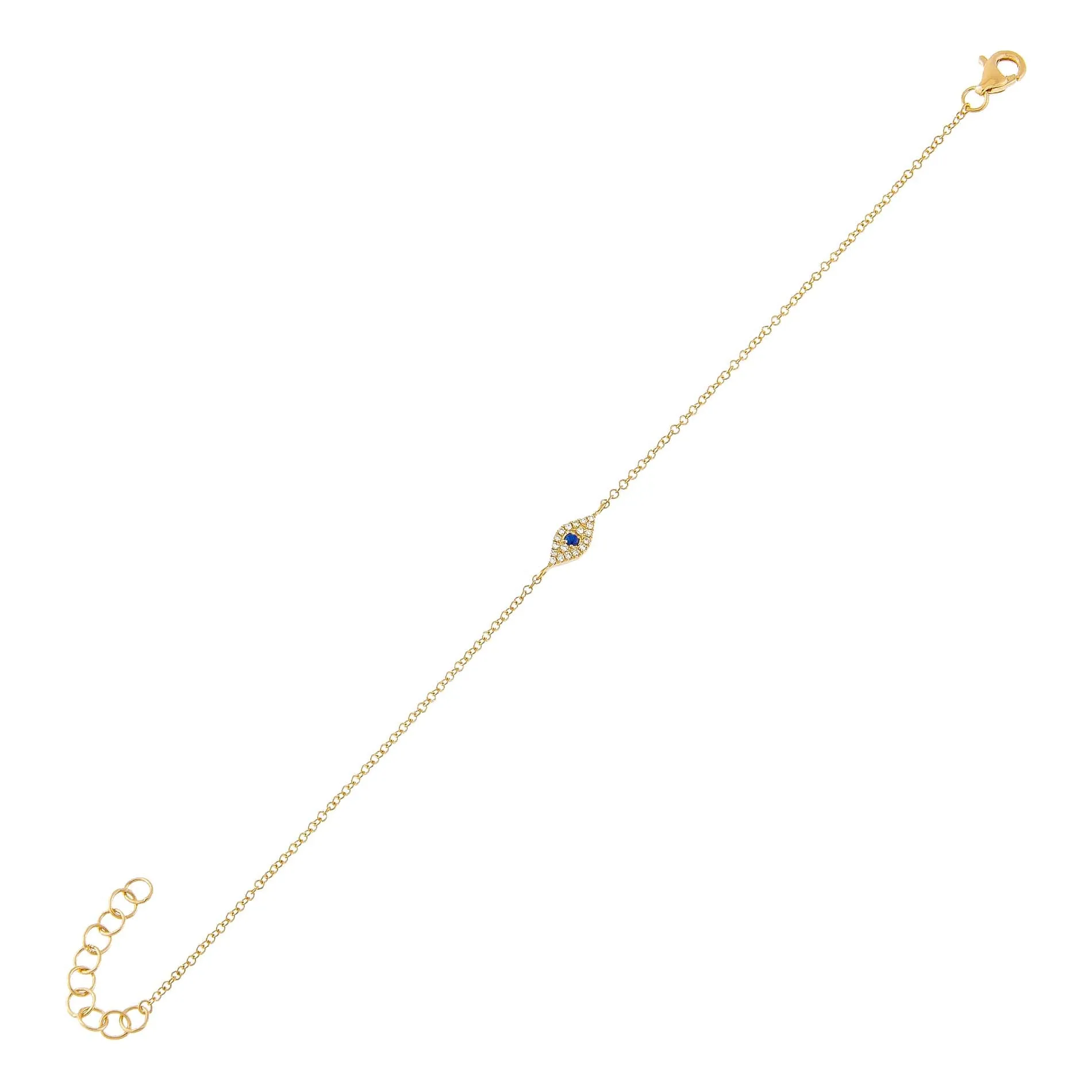 Diamond Evil Eye Bracelet 14K sold by Adina Eden's
