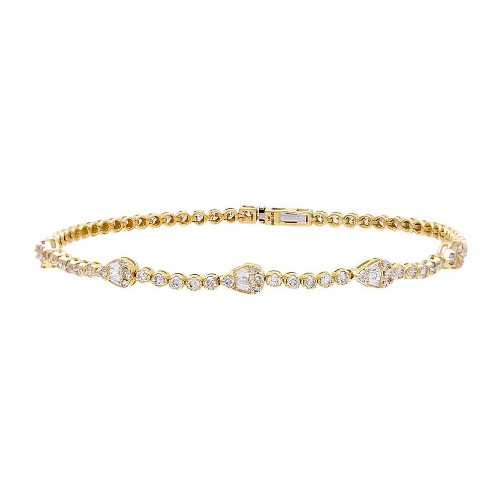 Teardrop x Round Diamond Tennis Bracelet 14K sold by Adina Eden's product image thumbnail 3