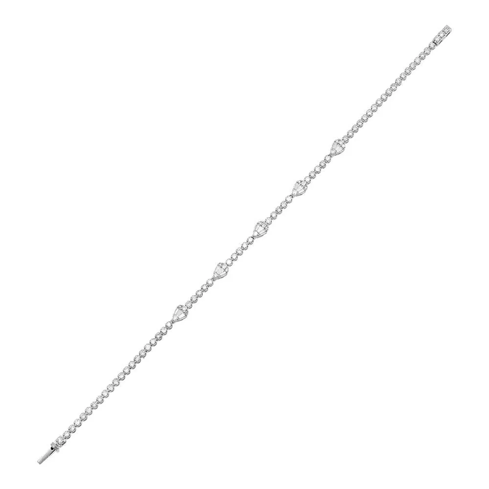Teardrop x Round Diamond Tennis Bracelet 14K sold by Adina Eden's product image thumbnail 4