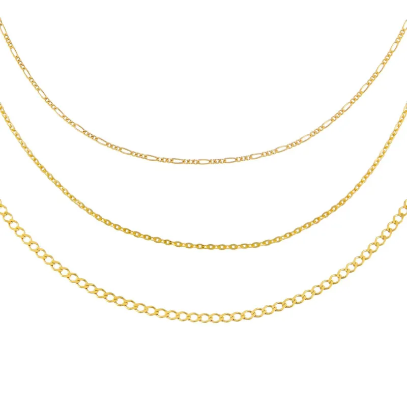 Triple Chain Necklace Combo Set sold by Adina Eden's