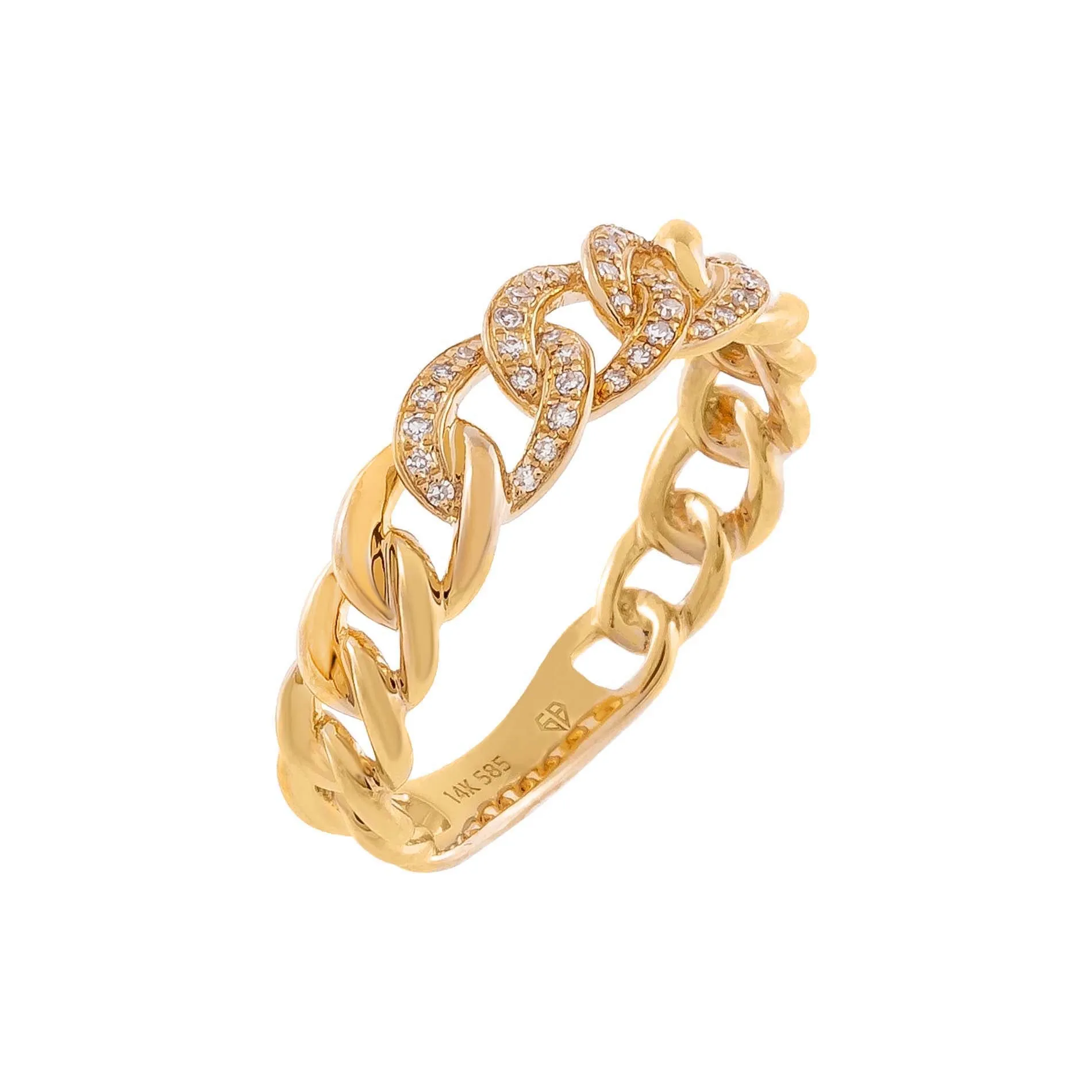 Diamond Cuban Chain Link Ring 14K sold by Adina Eden's