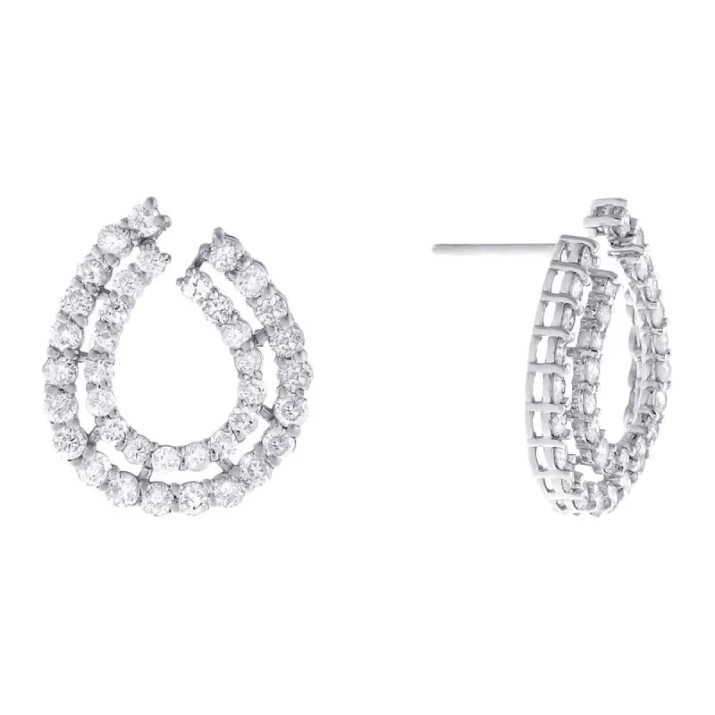 Double Row Diamond Earring 14K sold by Adina Eden's