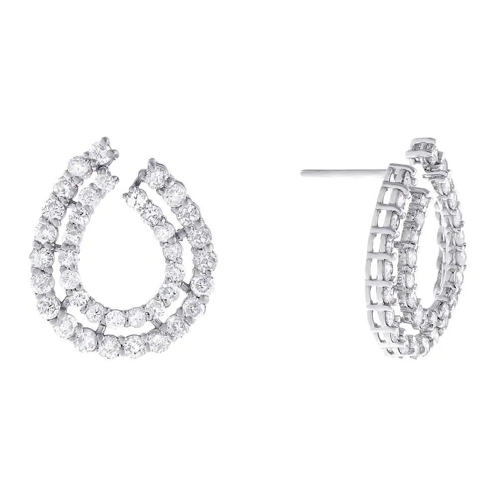Double Row Diamond Earring 14K sold by Adina Eden's
