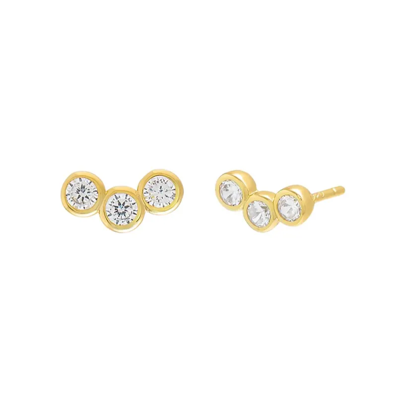 Curved Bezel Stud Earring sold by Adina Eden's