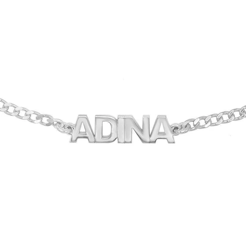 Mini Nameplate Bracelet 14K sold by Adina Eden's product image thumbnail 4