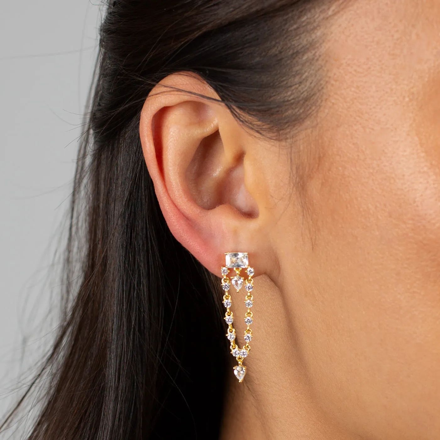 Colored Multi Shape Drop Stud Earring sold by Adina Eden's product image thumbnail 4