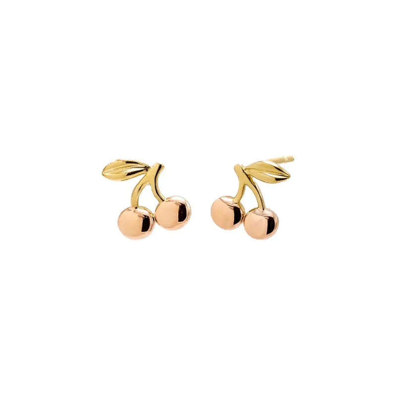 Solid Mini Cherry Stud Earring 14K made by Adina Eden's