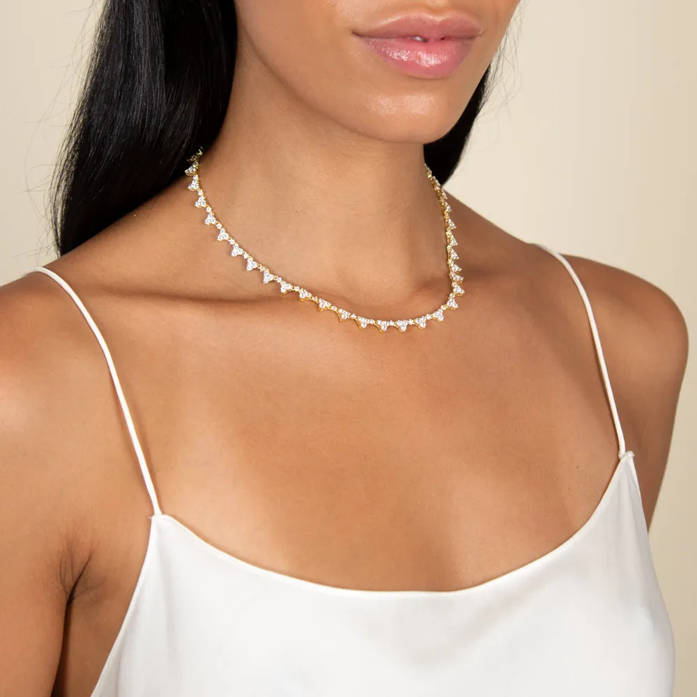 Multi Trio Cluster Tennis Necklace sold by Adina Eden's product image thumbnail 2