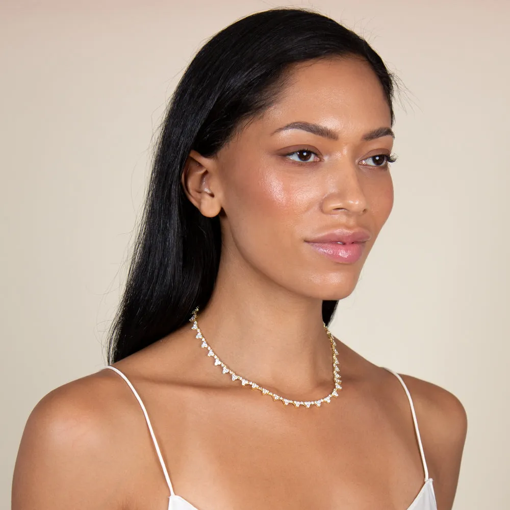 Multi Trio Cluster Tennis Necklace sold by Adina Eden's product image thumbnail 4