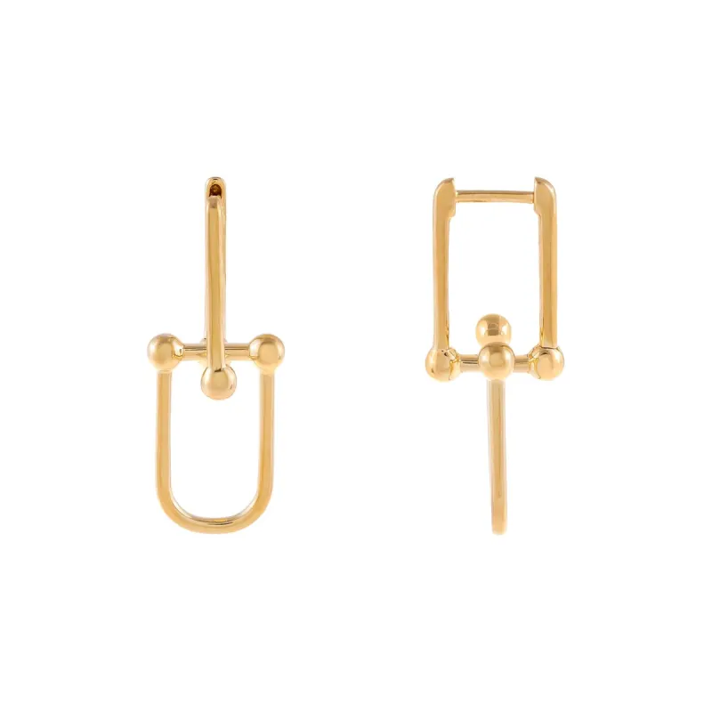 Solid U Chain Huggie Earring 14K sold by Adina Eden's
