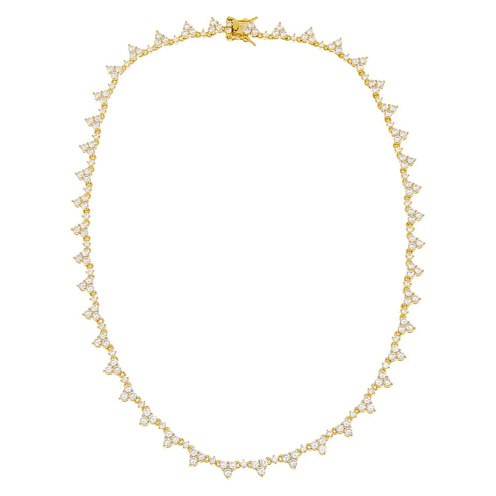 Multi Trio Cluster Tennis Necklace sold by Adina Eden's product image thumbnail 3