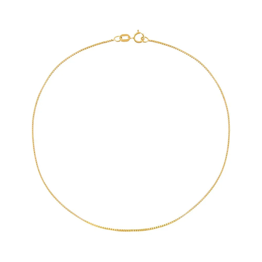 Thin Box Chain Anklet 14K sold by Adina Eden's