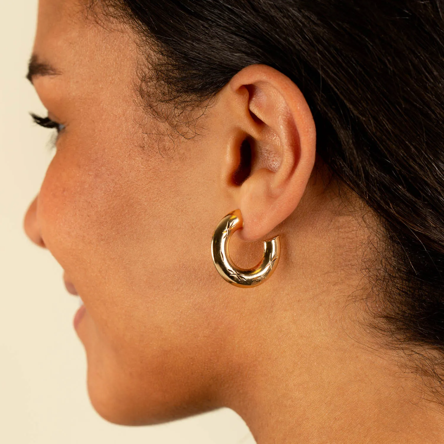 Celestial Arch Hoop Earrings sold by Adina Eden's product image thumbnail 3