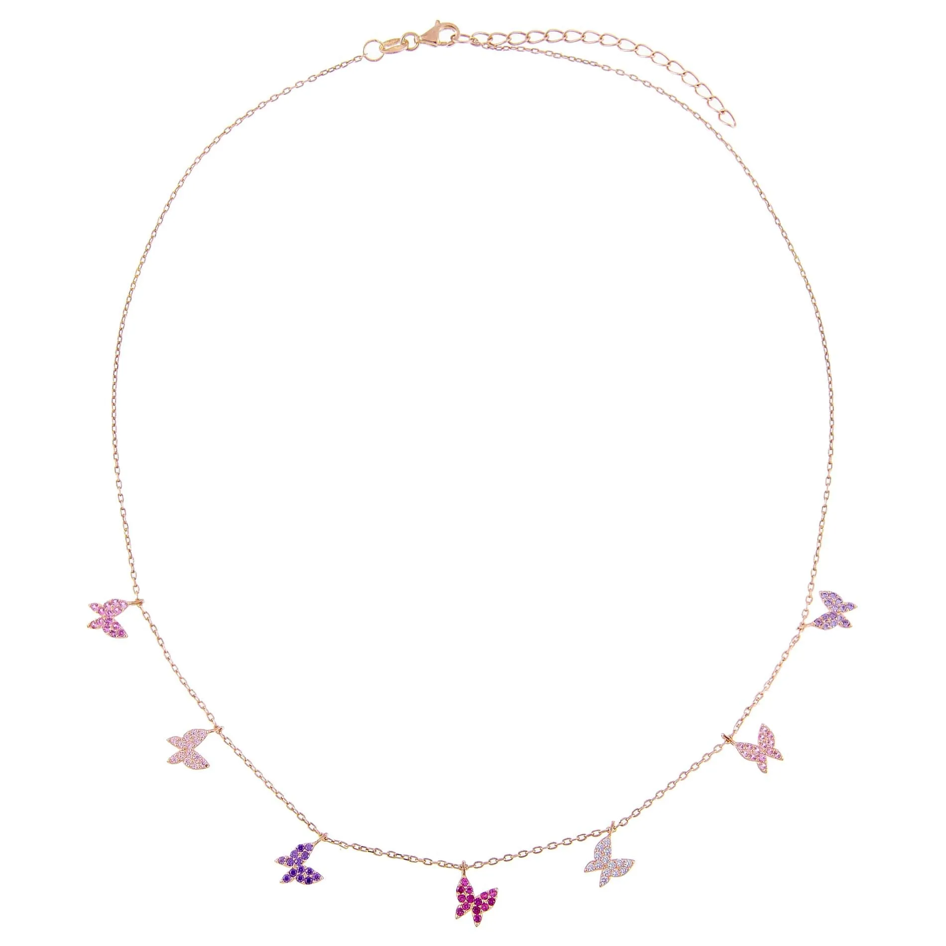 Pavé Pastel Butterflies Necklace sold by Adina Eden's product image thumbnail 3