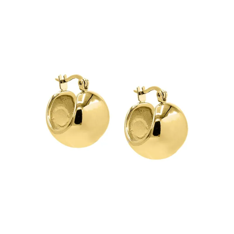 Solid Graduated Button Hoop Earring sold by Adina Eden's