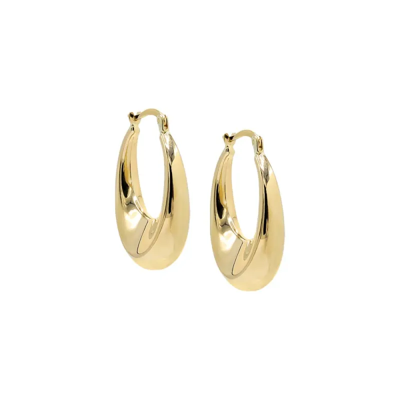 Solid Large Graduated Puff Hoop Earring 14K sold by Adina Eden's