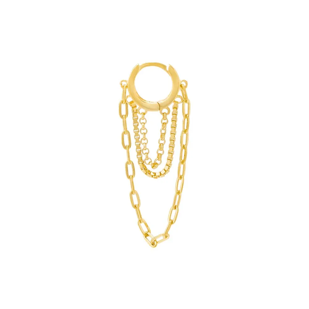 Multi Chain Drop Huggie Earring sold by Adina Eden's product image thumbnail 3