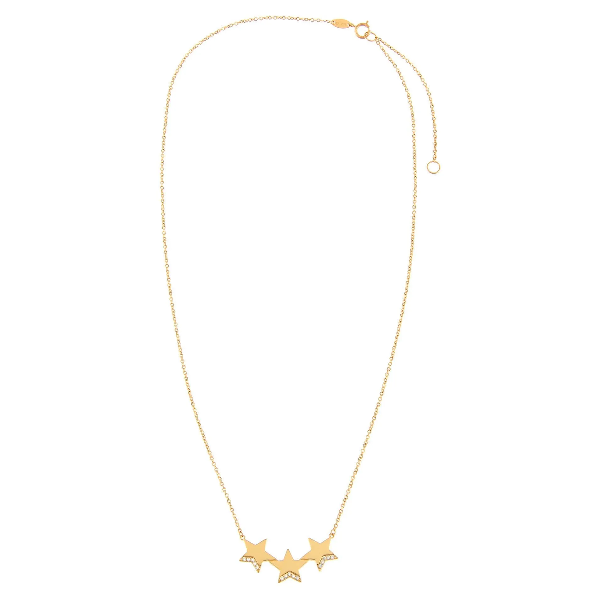 CZ Triple Star Necklace 14K sold by Adina Eden's product image thumbnail 3