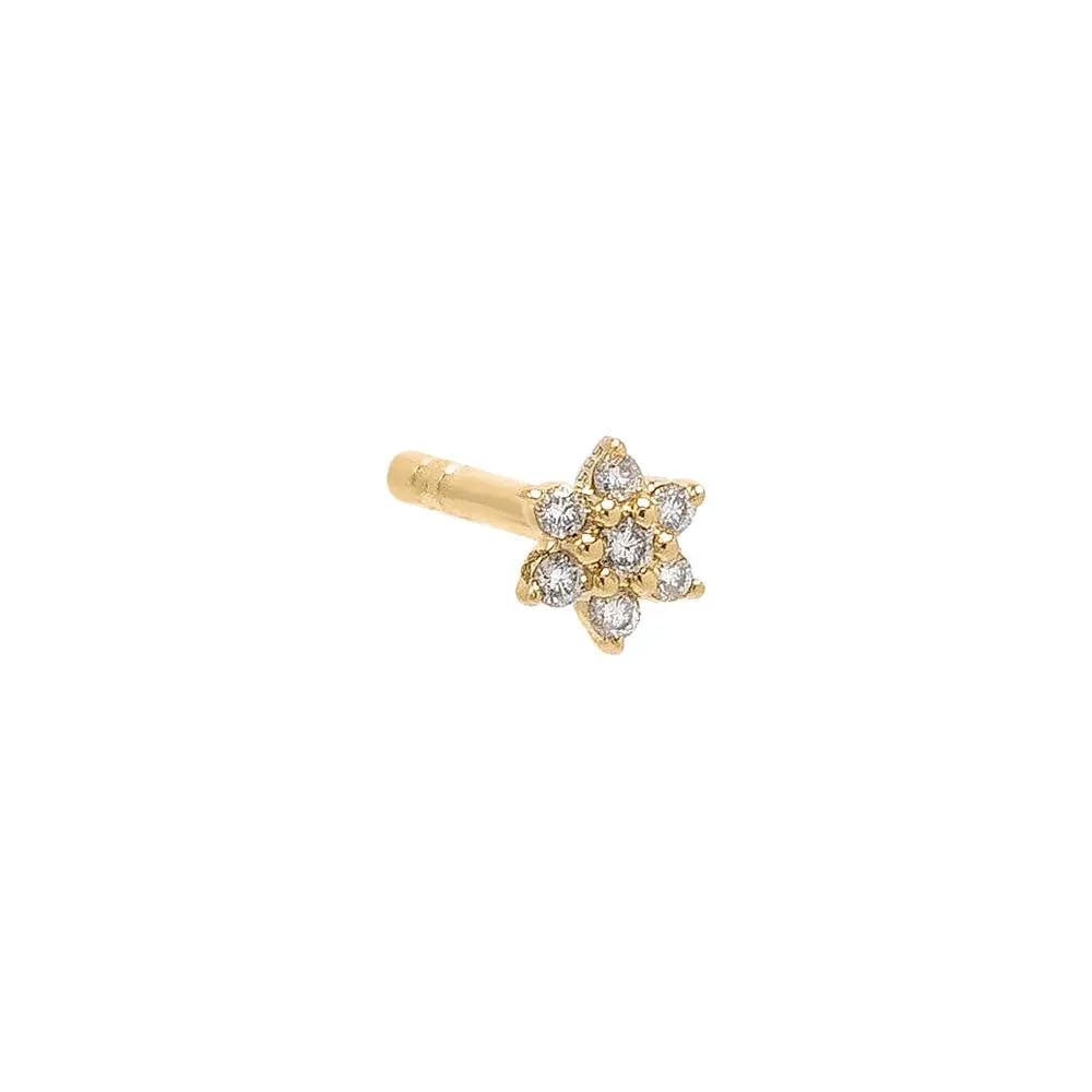 Diamond Mini Flower Stud Earring 14K sold by Adina Eden's product image thumbnail 2