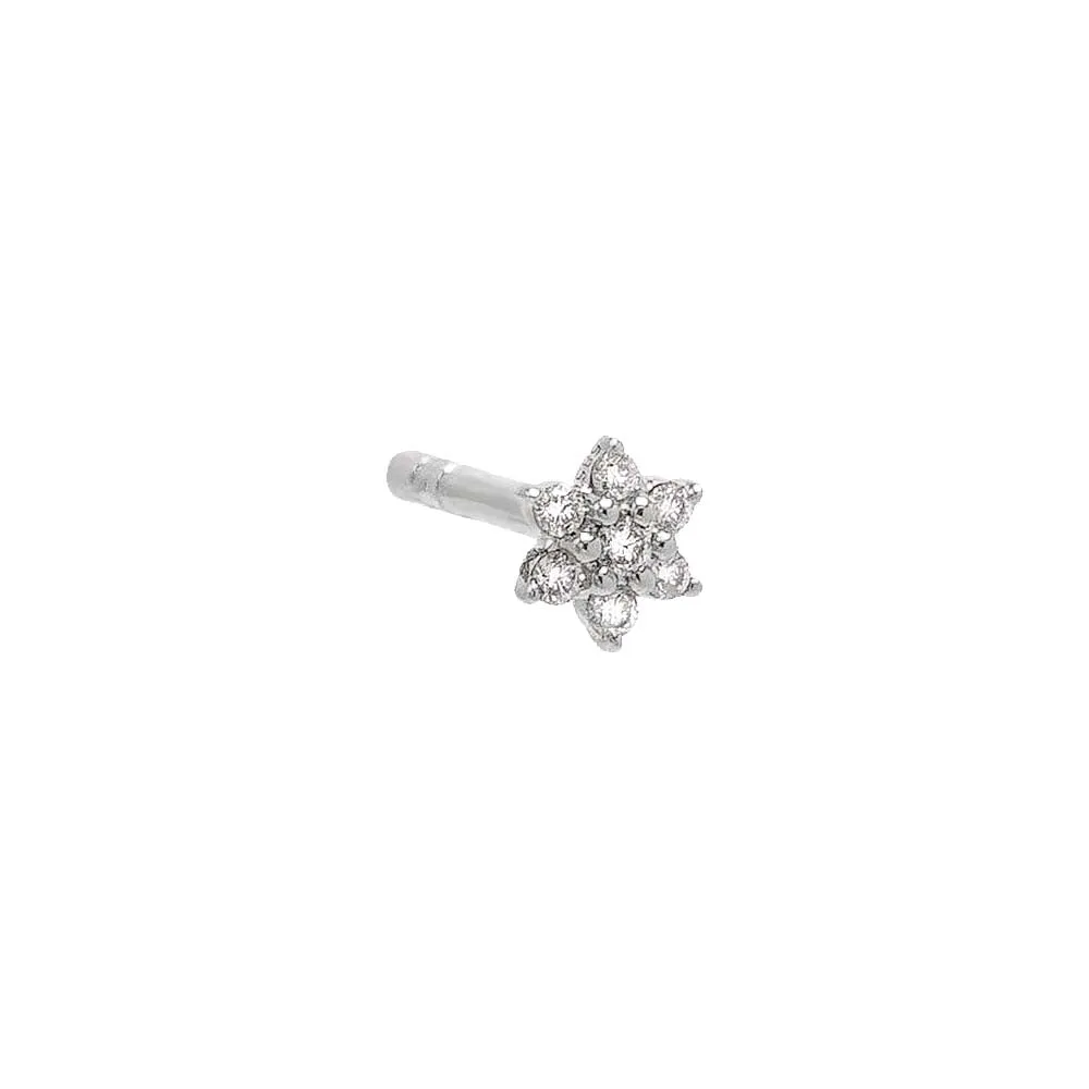 Diamond Mini Flower Stud Earring 14K sold by Adina Eden's product image thumbnail 4