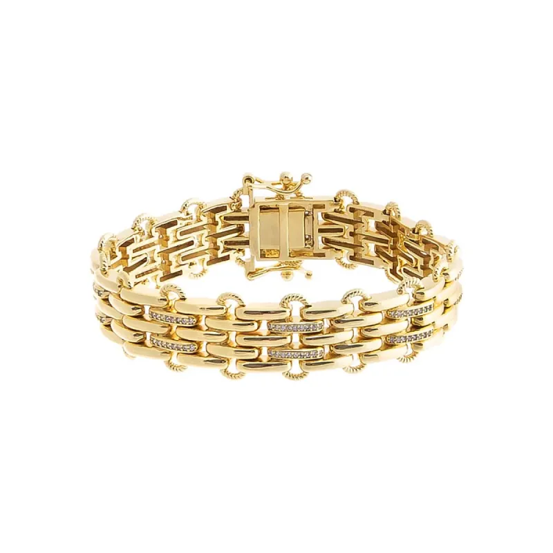 Pave Wide Watch Chain Bracelet sold by Adina Eden's