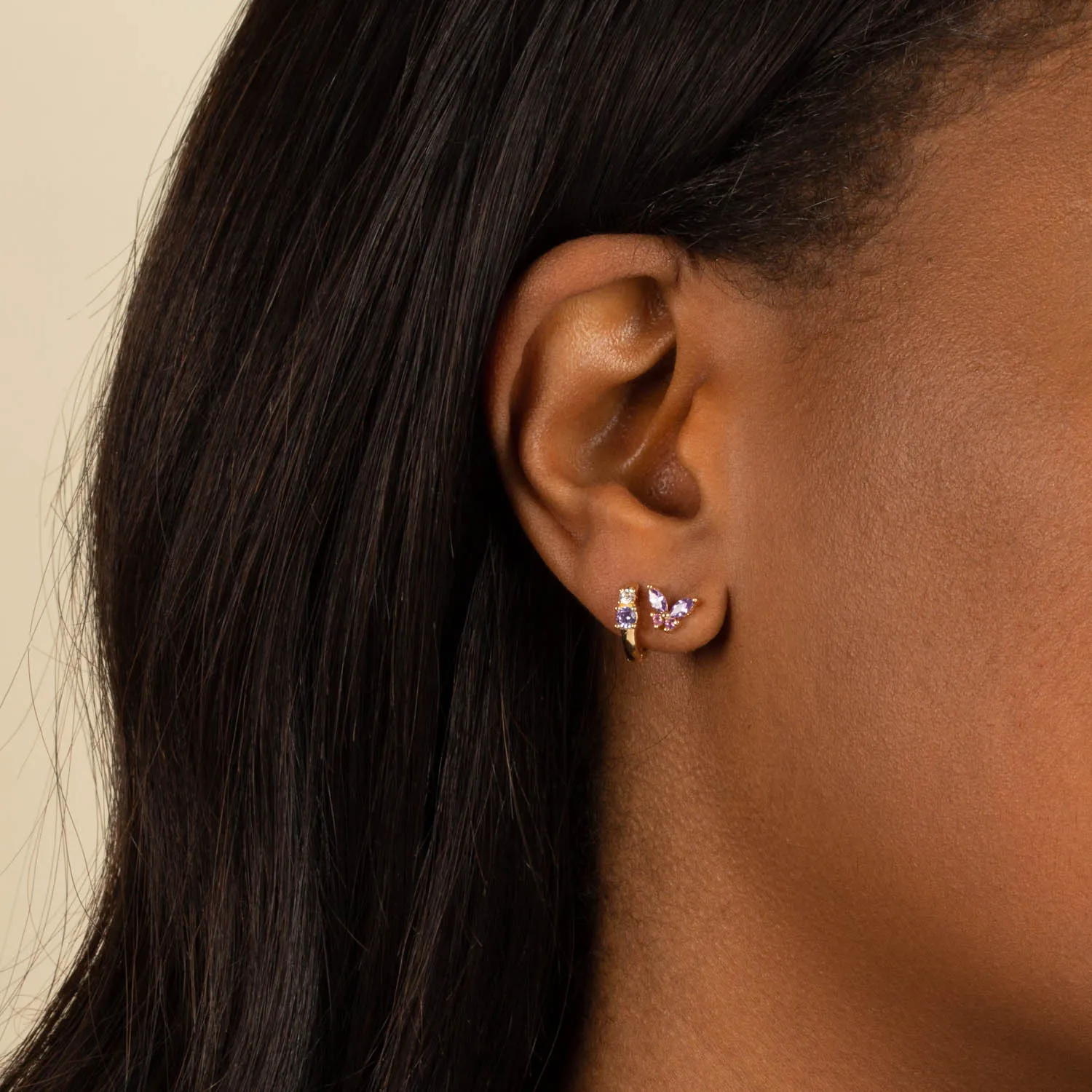 Pastel Crystal Butterfly Stud Earring sold by Adina Eden's product image thumbnail 2