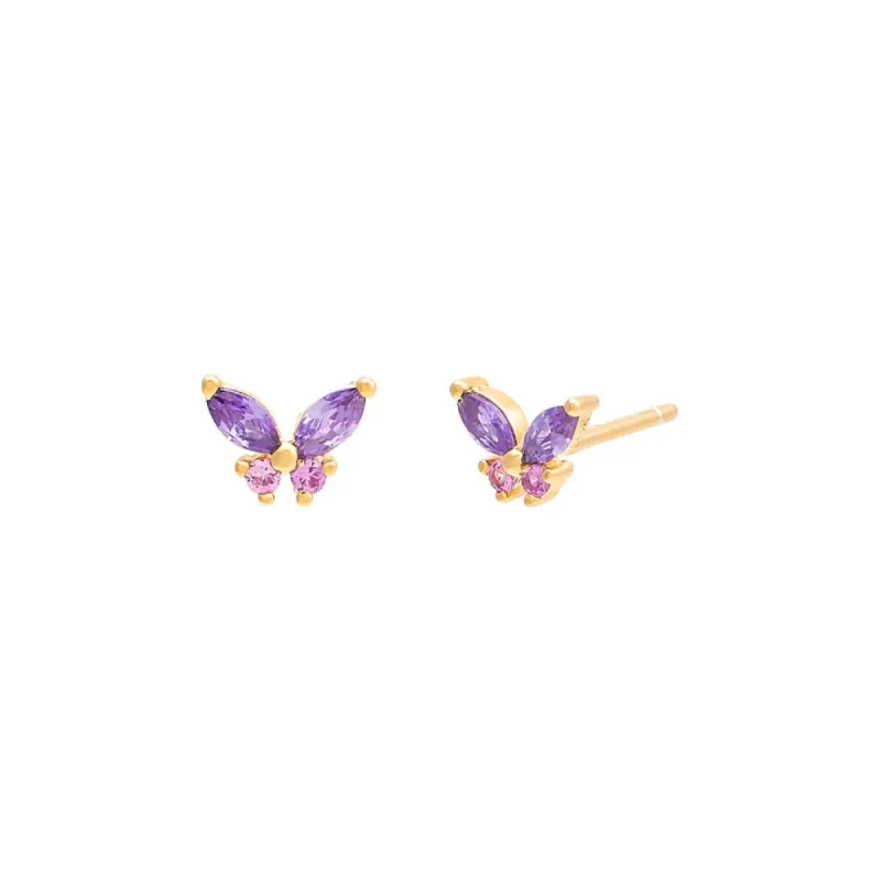 Pastel Crystal Butterfly Stud Earring sold by Adina Eden's
