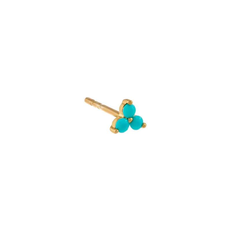 Turquoise Cluster Stud Earring 14K sold by Adina Eden's