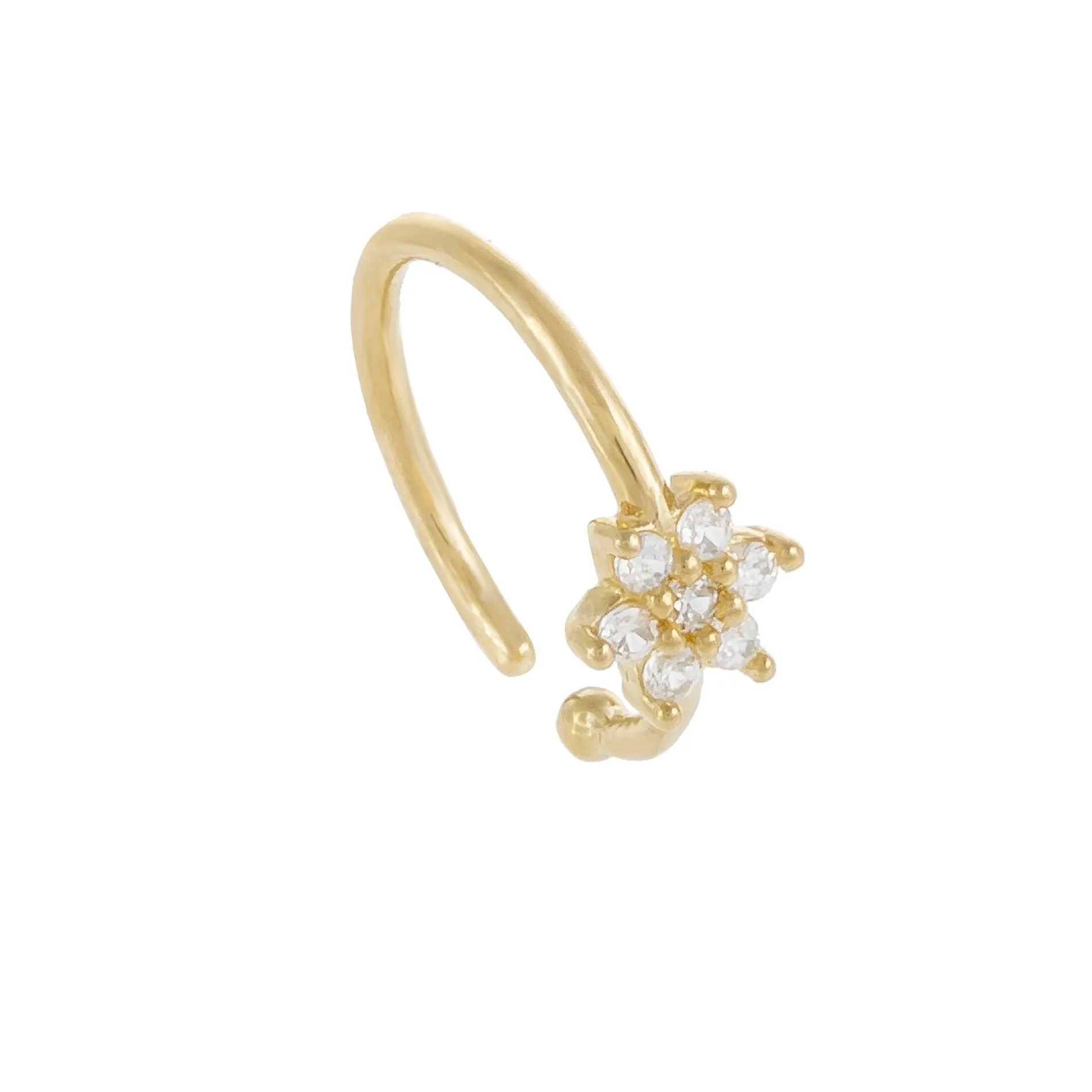 CZ Flower Threader/Ear Cuff 14K sold by Adina Eden's