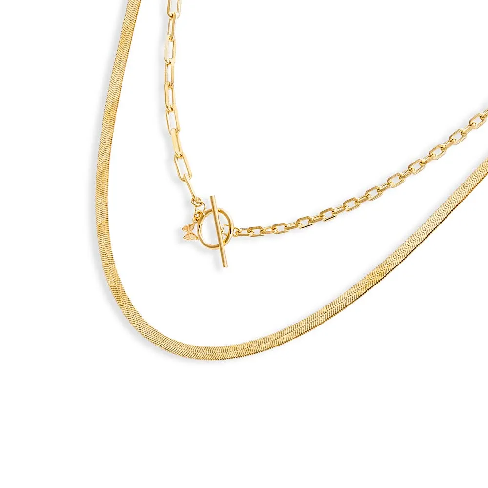 The Double Chain Necklace Combo Set sold by Adina Eden's