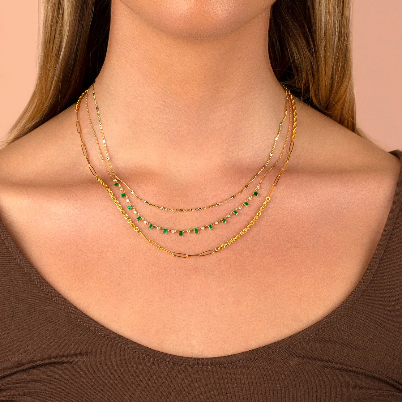 Solid Multi Disc Cuban Necklace 14K sold by Adina Eden's product image thumbnail 2