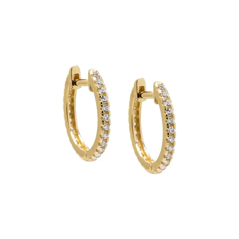 CZ Pave Cartilage Huggie Earring 14K sold by Adina Eden's