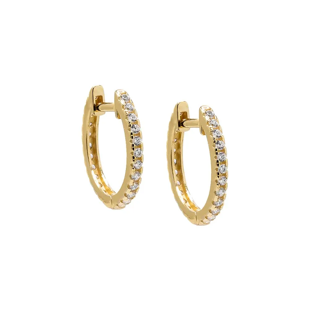 CZ Pave Cartilage Huggie Earring 14K sold by Adina Eden's