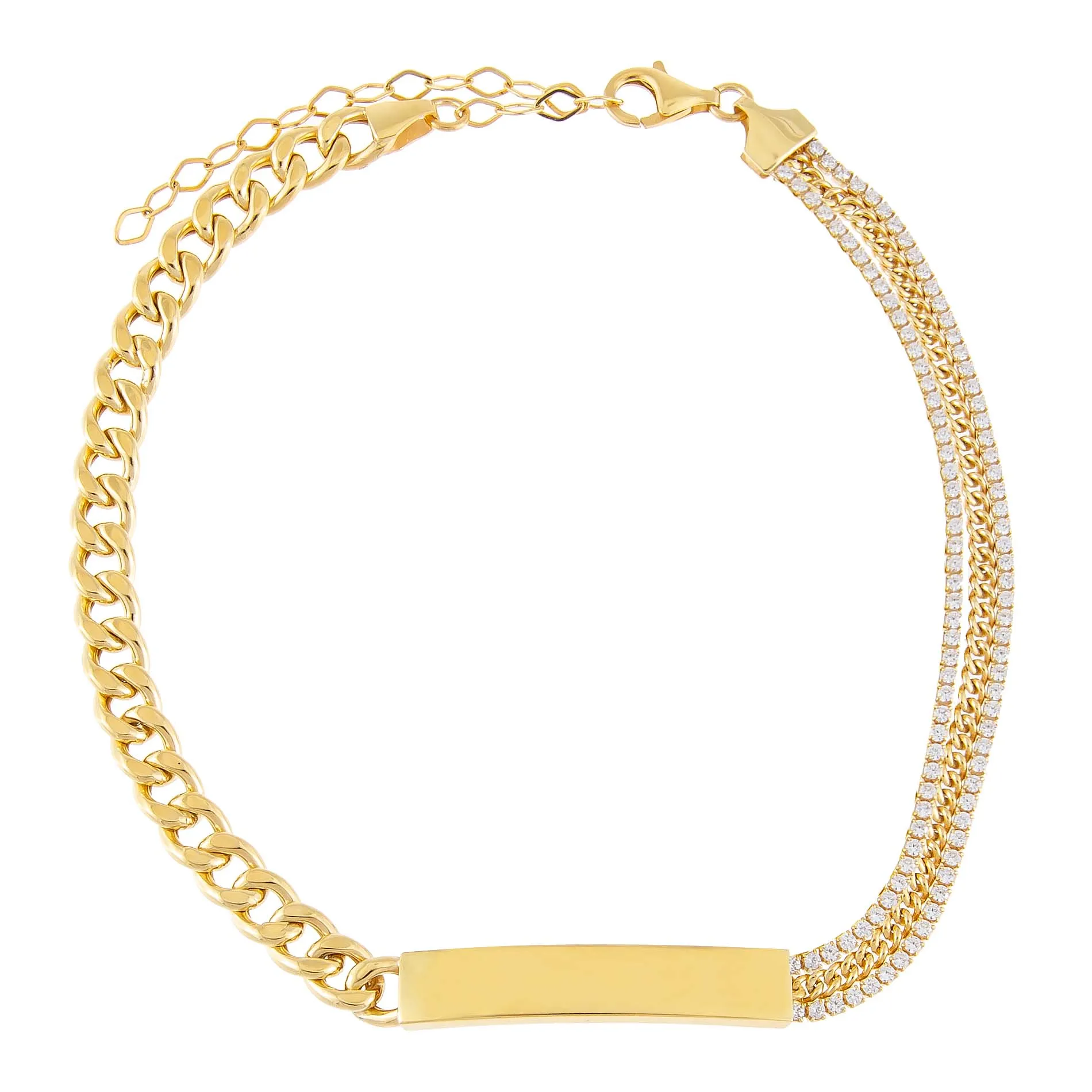 Tennis X Cuban Chain Bar Choker sold by Adina Eden's product image thumbnail 3