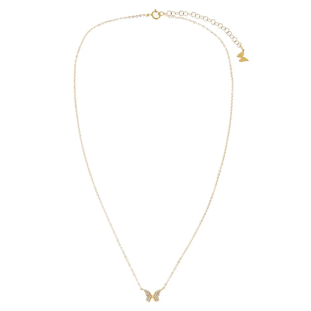 CZ Pave Butterfly Pendant Necklace sold by Adina Eden's product image thumbnail 2