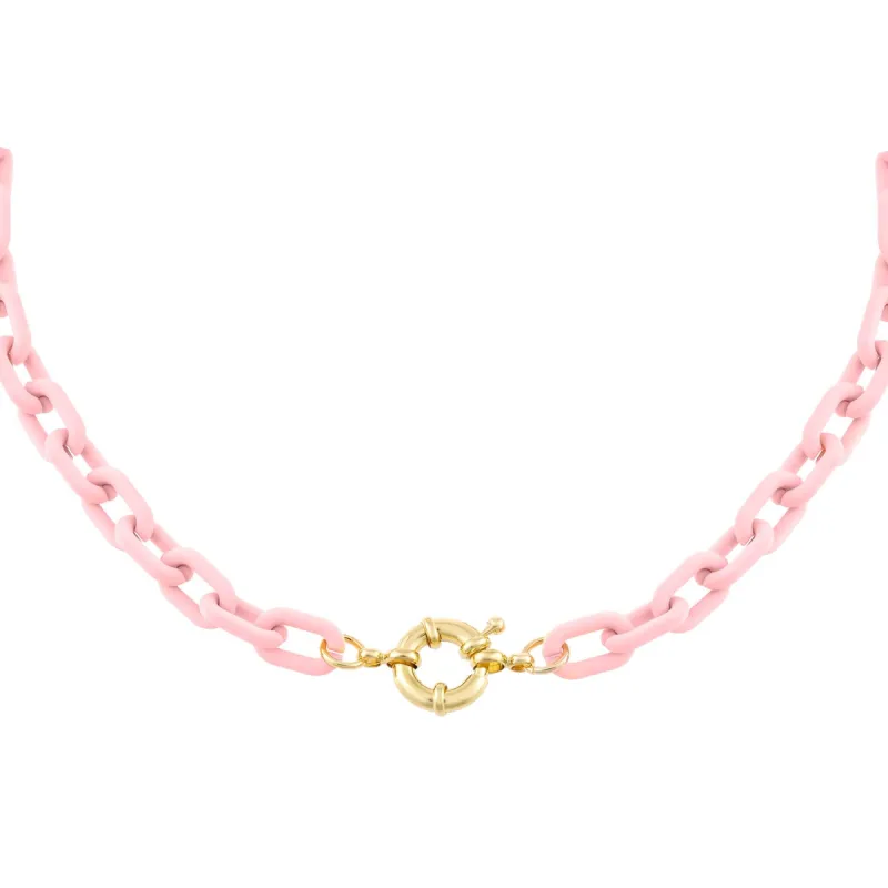 Pink Paper Clip Toggle Choker sold by Adina Eden's